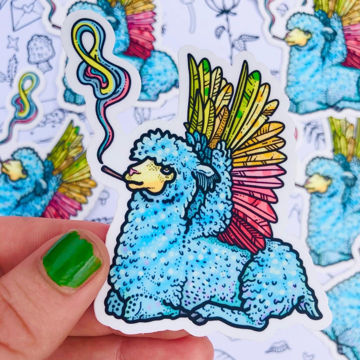 Llama be high on Pride Sticker